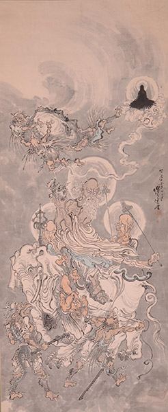 河鍋暁斎「羅漢図」明治15年（1882）個人蔵