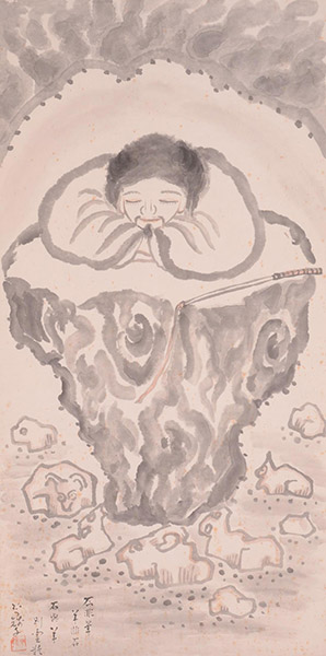 小川芋銭「石非羊」大正15年（1926）個人蔵